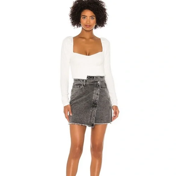 Free People Parker Wrap Demin Skirt Sz 25 - Picture 9 of 13